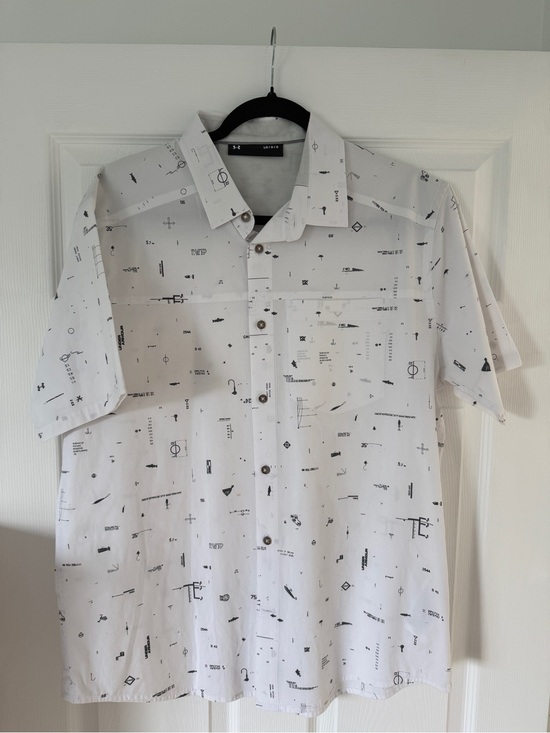 Under Armour Other - Under Armour White Short-Sleeve Printed Button-Up Shirt NWOT